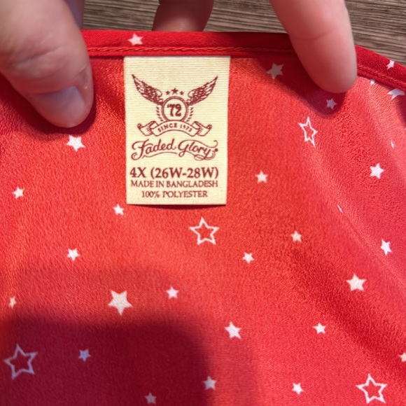 Faded Glory Patriotic Star pattern tank top size 4X - Picture 6 of 6
